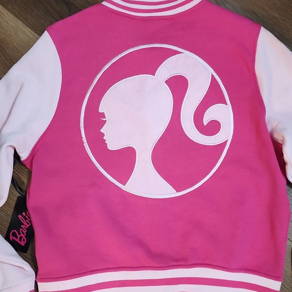 Barbie Fleece Snap Varsity Jacket NWT - Picture 4 of 4